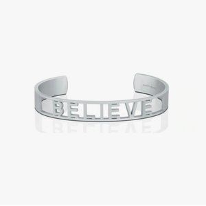 Mantra Band: Statement Silver Believe Bracelet